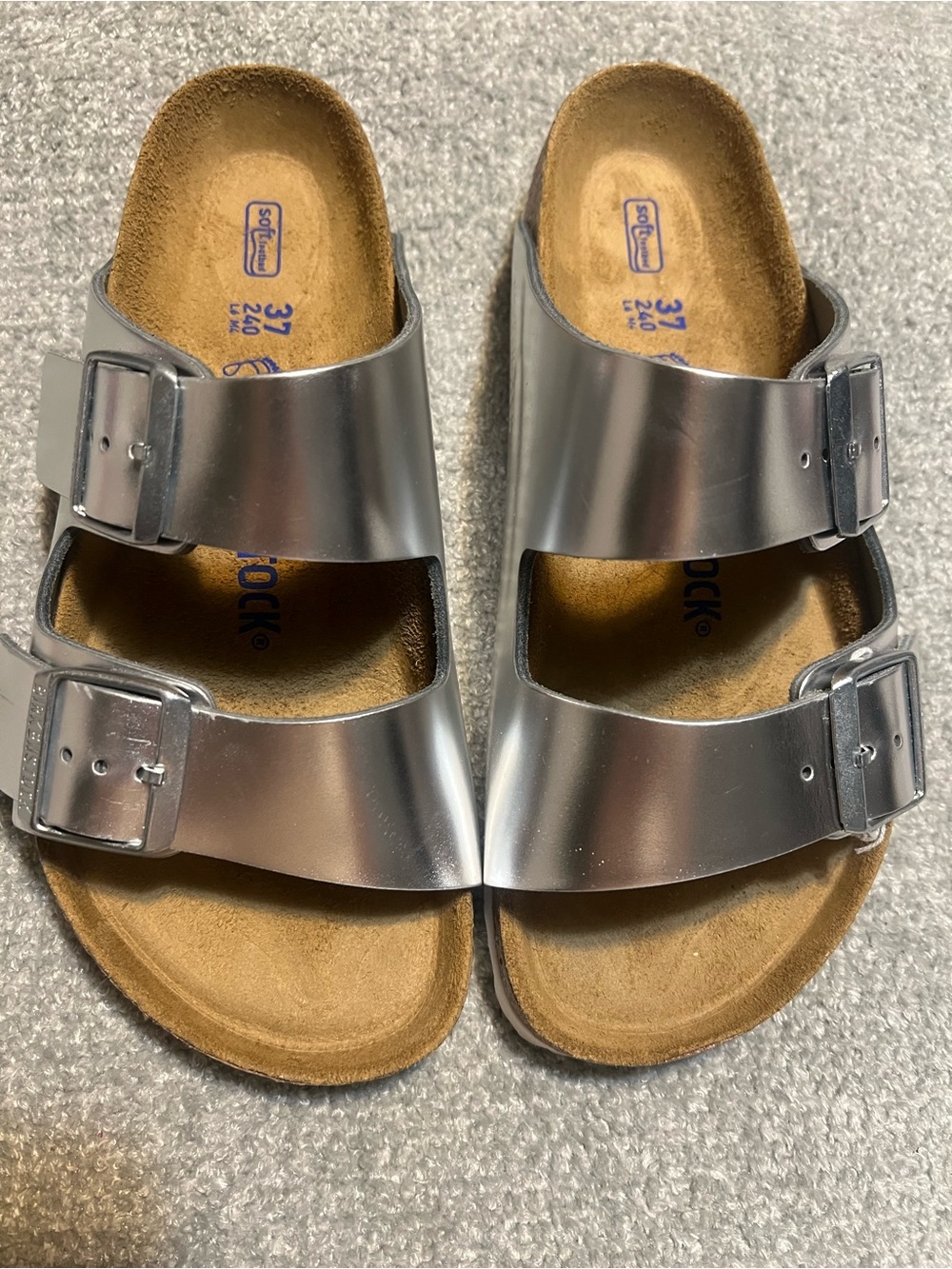 Birkenstock Silver Arizona Two-Strap Sandal